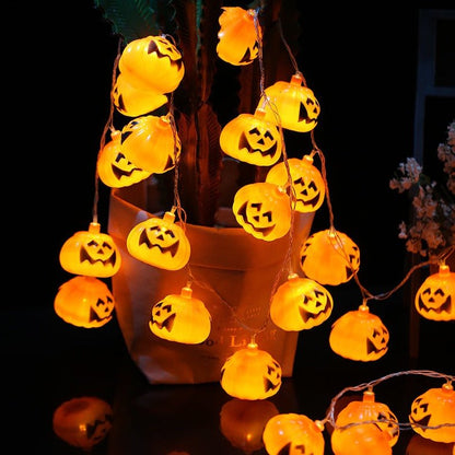 Halloween LED Lichterkette Dekor - Kürbis