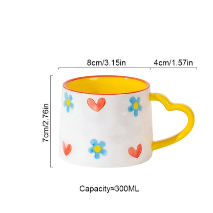 Handbemalte Liebesherzdesign Kaffeetasse