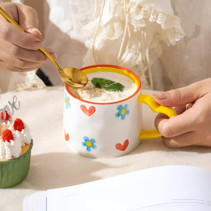 Handbemalte Liebesherzdesign Kaffeetasse