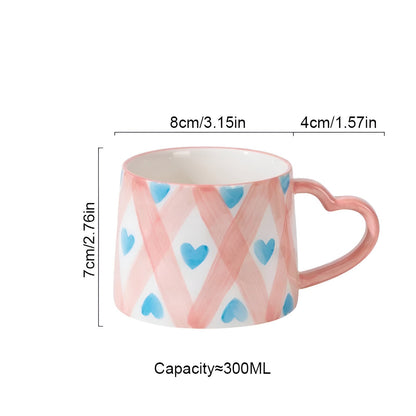 Handbemalte Liebesherzdesign Kaffeetasse
