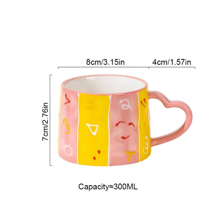 Handbemalte Liebesherzdesign Kaffeetasse