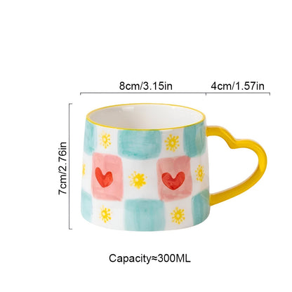 Handbemalte Liebesherzdesign Kaffeetasse