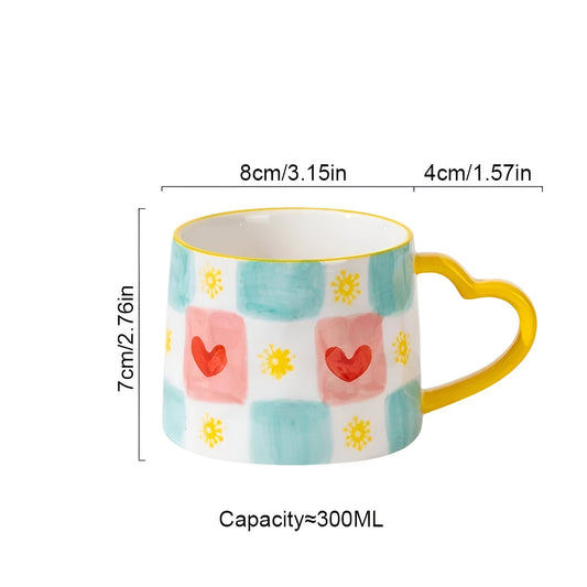 Handbemalte Liebesherzdesign Kaffeetasse
