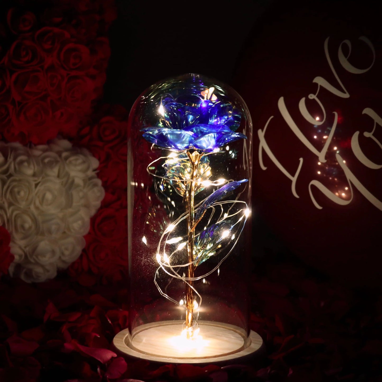 Garduru Ewige Rose Lampe | LED-Galaxie-Licht | Romantische Dekoration | Perfektes Geschenk