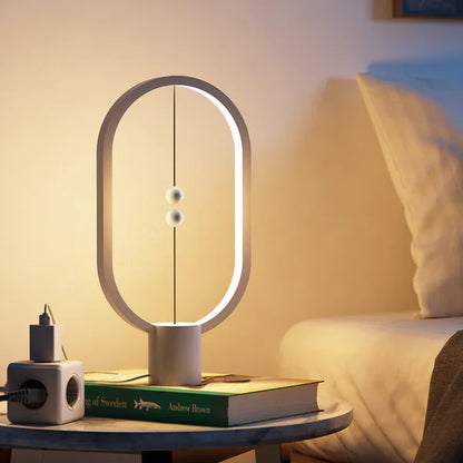Tischlampe Holz LED oval modernes Design