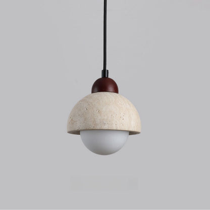 Suspension aus Naturmarmor – Elegante LED-Lampe aus Holz und Marmor
