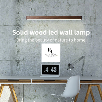RoyaleGlow Nordic Massivholz Wandleuchte – 12W LED Lineare Beleuchtung für moderne Innenräume