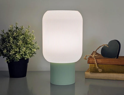 Cumulis Tischlampe – 3D-gedruckte gefaltete Zylinderbeleuchtung