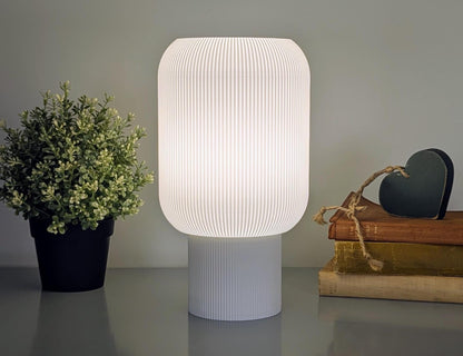 Cumulis Tischlampe – 3D-gedruckte gefaltete Zylinderbeleuchtung