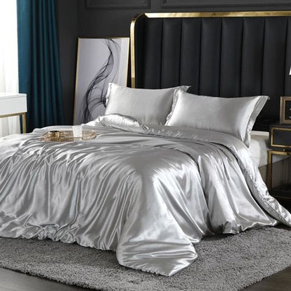 Garduru 4-Teiliges Satin-Bettwäsche-Set mit Kissenbezügen