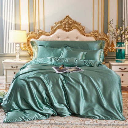 Luxus-Set - Satin-Bettwäsche aus Seide | Enthält einen Bettbezug und 2 Kissenbezüge