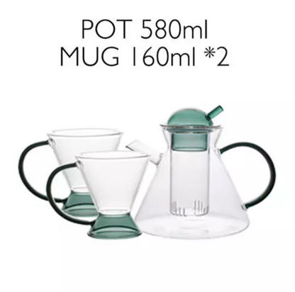 3-teilige Glas-Teekannen-Set