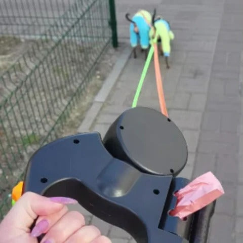 TangleFree Dual Hundeleine mit LED-Licht & 360° Drehgelenk