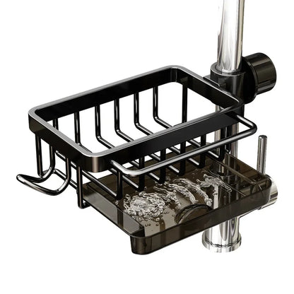 Royallure Premium Aluminium Spülenorganisator – Platzsparendes Küchenlagerregal für Schwämme, Seife und Bürsten – Einfache Installation & Schnell-Trockendesign