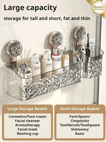 Royallure No-Drill Badezimmer Organizer Regal - Müheloser Platzsparer für Shampoo, Kosmetik & mehr