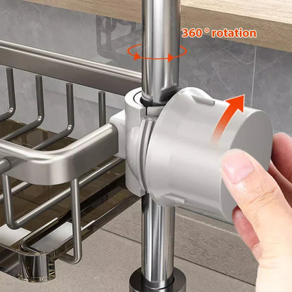 Royallure Premium Aluminium Spülenorganisator – Platzsparendes Küchenlagerregal für Schwämme, Seife und Bürsten – Einfache Installation & Schnell-Trockendesign