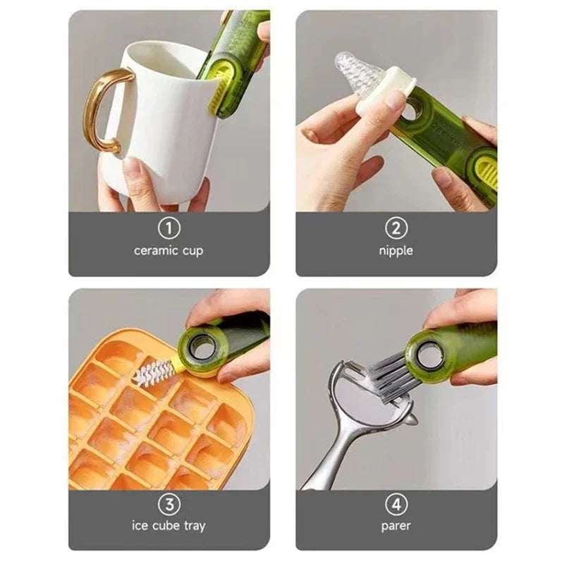 Royallure 3-in-1 Flaschenreinigungsbürste - Multifunktionaler Zauberreiniger für gründliche Reinigung von Flaschen und Deckeln