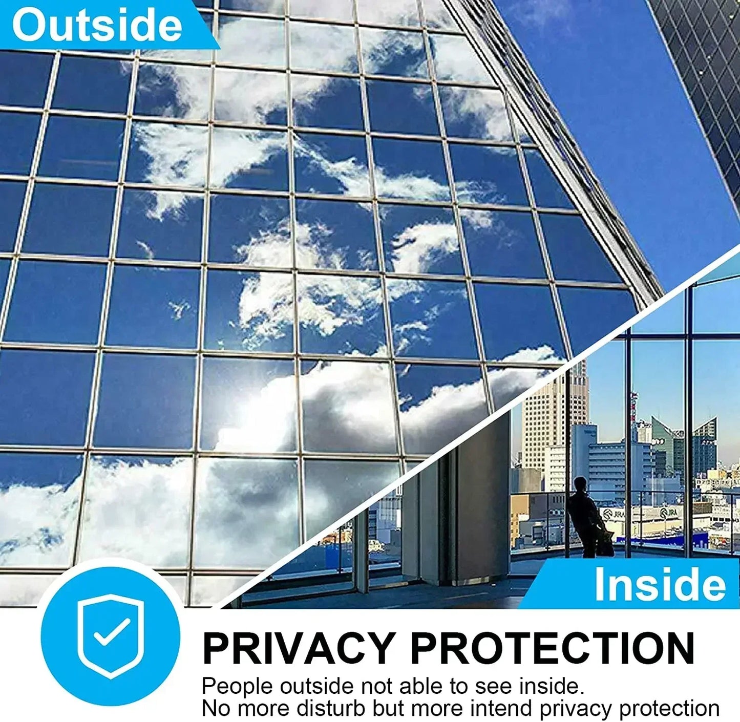 Royallure reflektierende wärmeabweisende Fensterfolie – Privatsphäre- & Sonnenschutzlösung für Häuser & Büros