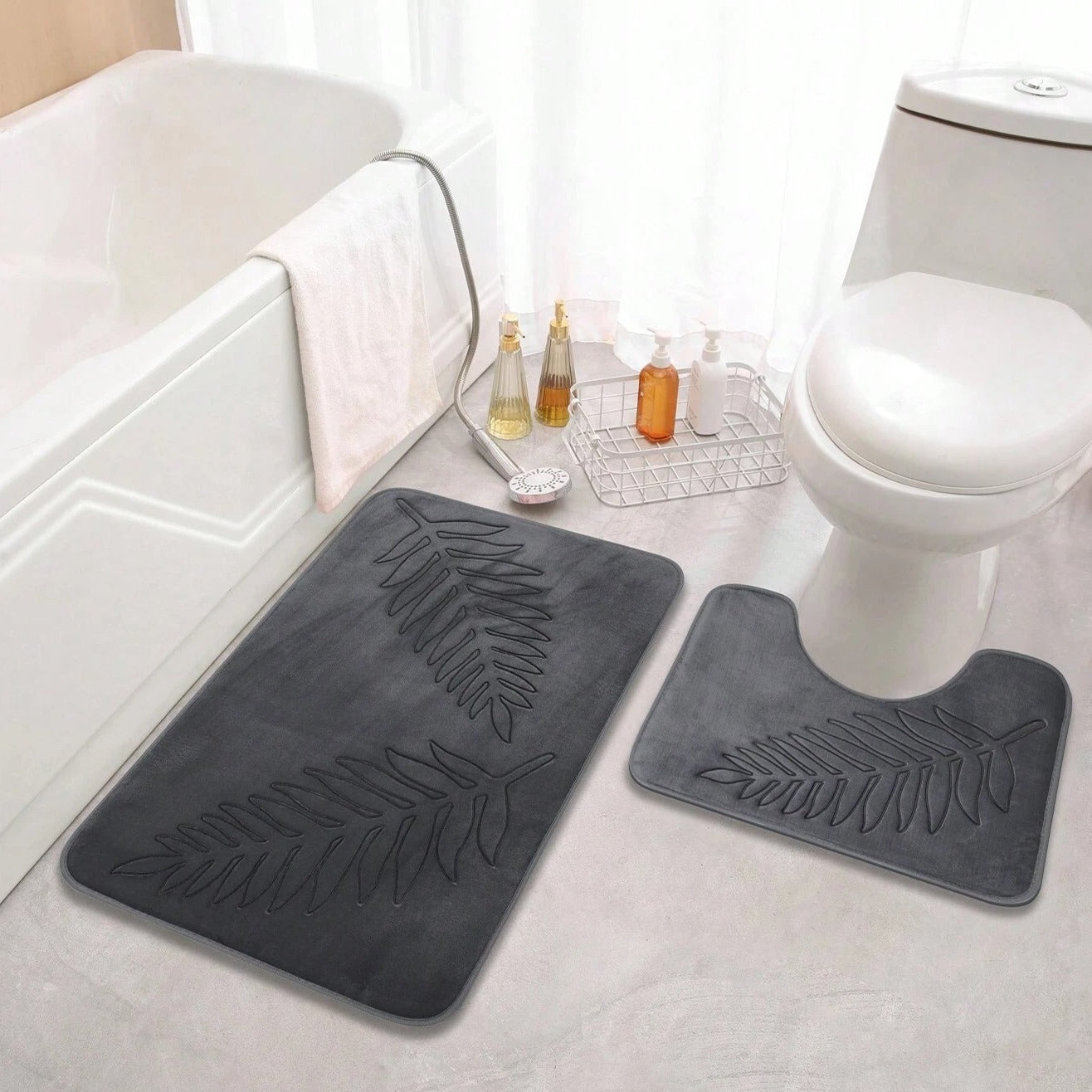 VelvoLuxe – Luxuriöse Memory Foam Badteppich Set für ultimativen Komfort