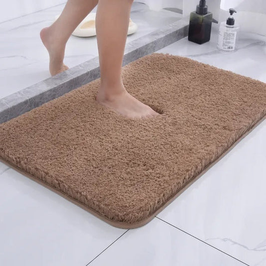 Fell- & Plüsch-Badeteppich - Ultra-weiche rutschfeste Badezimmermatte, gemütlicher Mikrofaser-Komfort