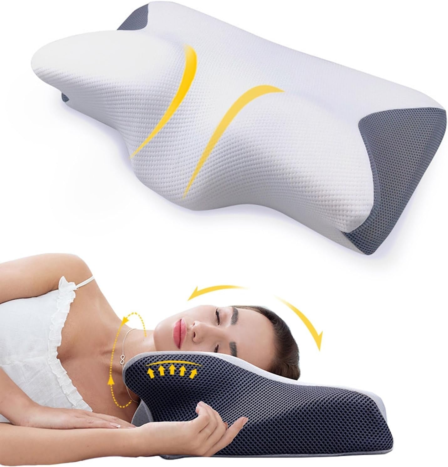 Garduru Schlafkissen aus Memory-Schaum für optimale Nackenstütze