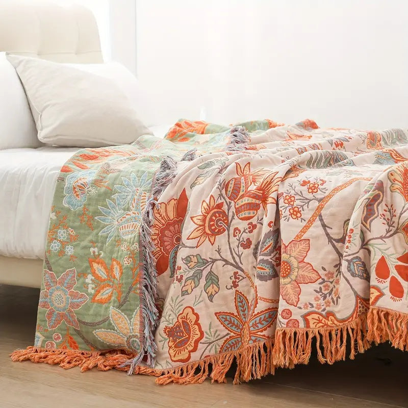 Rustikale Florale Boho Decke