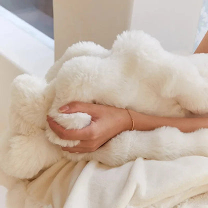 Rabbit Faux-Fur Decke Wurf