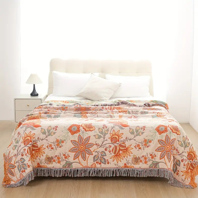 Rustikale Florale Boho Decke