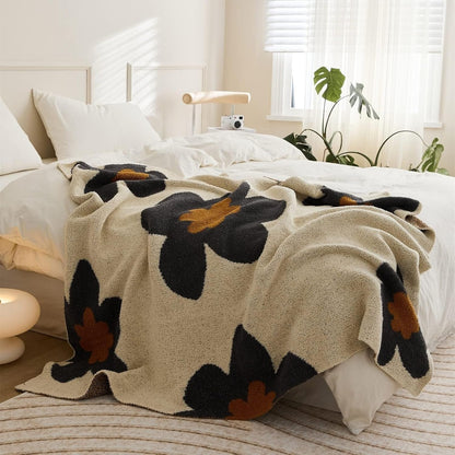 LushWeave – Elegante Strick-Blumen-Decke für Wärme und Stil