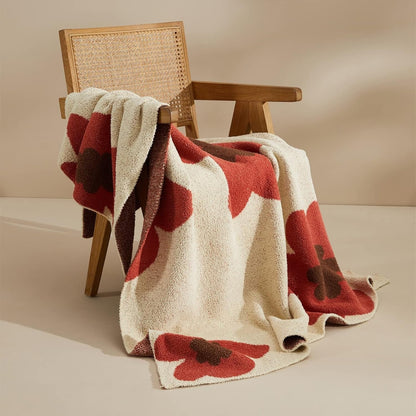 LushWeave – Elegante Strick-Blumen-Decke für Wärme und Stil