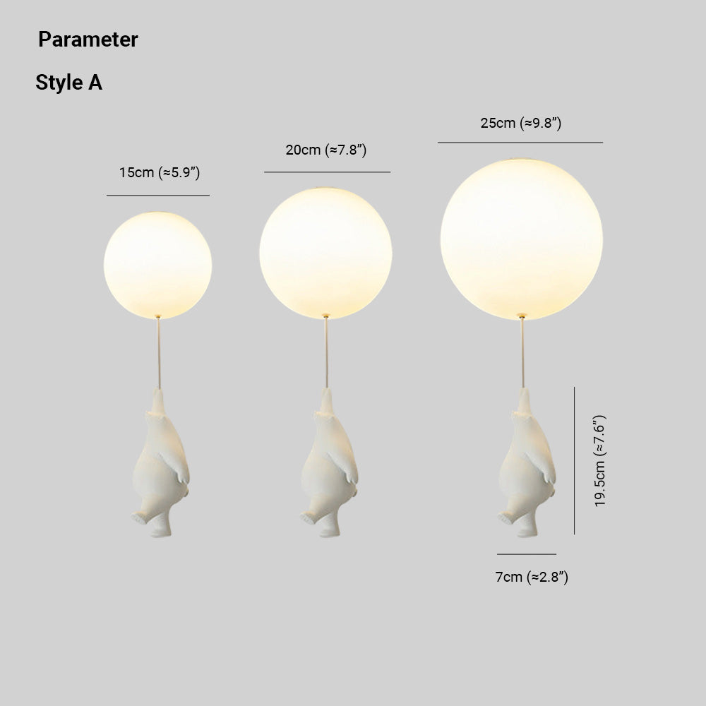 Garduru Deckenlampen Kinder Hängeleuchte Bär und Ballon