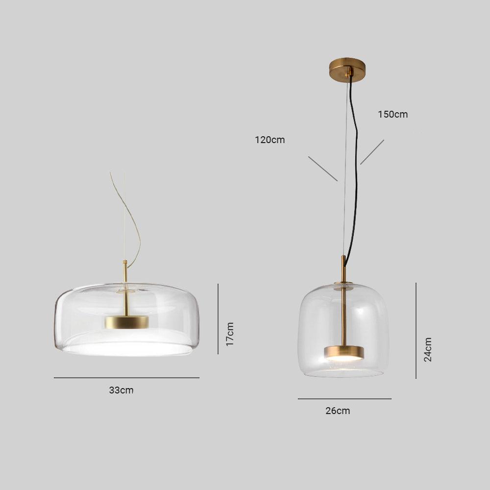 Hailie Retro LED Hanglampen – Gouden Amber & Metallisches Glas