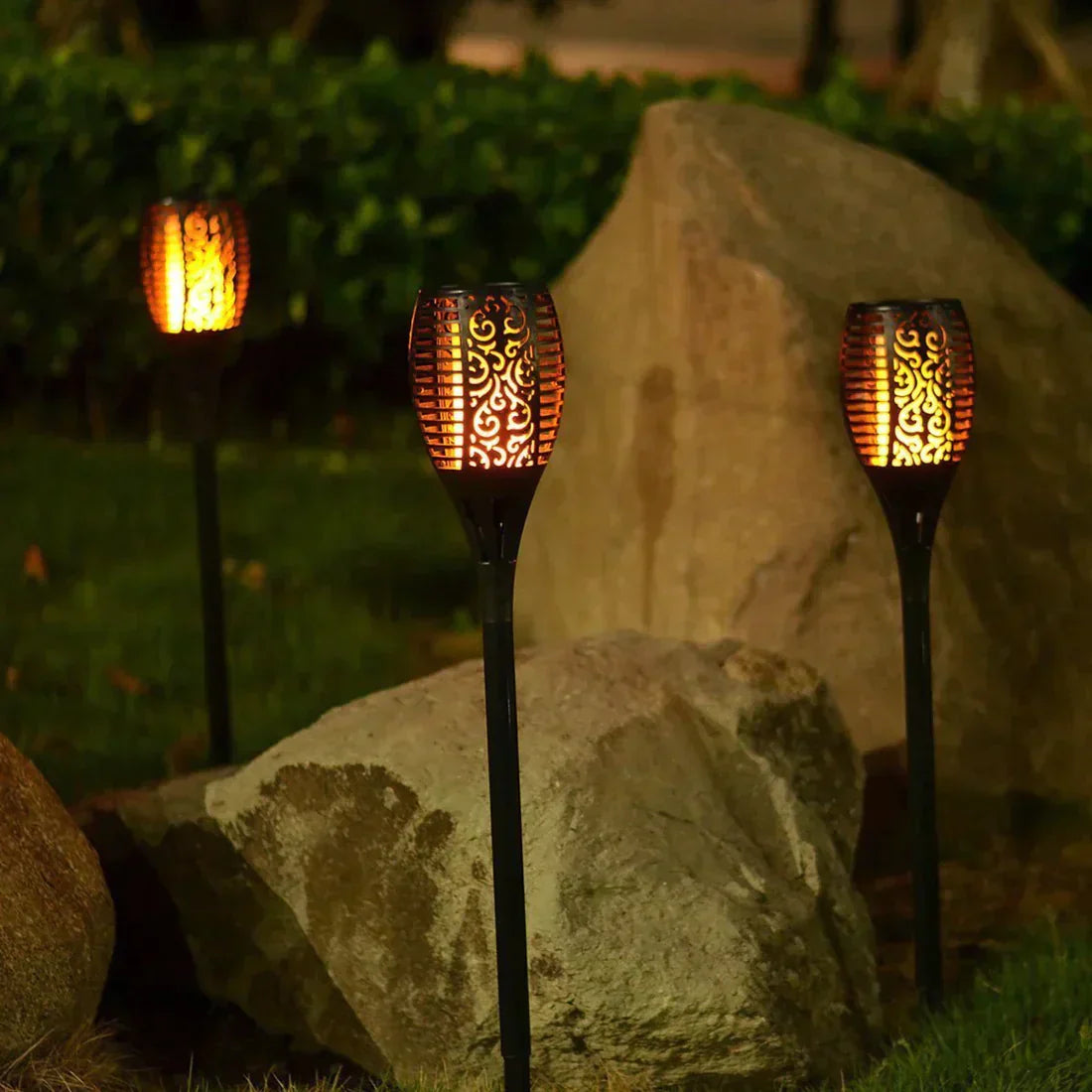 Garduru Flammenfackel Licht – Flackernde LED Gartenlampe