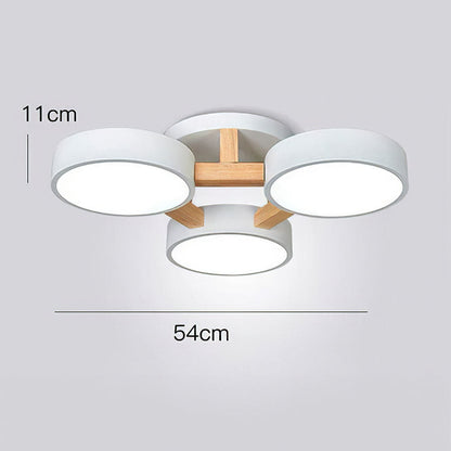 LED-Deckenleuchte mit modernem Holzdesign
