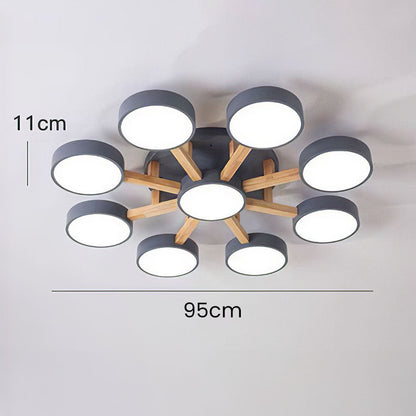 LED-Deckenleuchte mit modernem Holzdesign