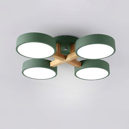 LED-Deckenleuchte mit modernem Holzdesign