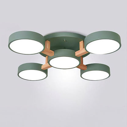 LED-Deckenleuchte mit modernem Holzdesign