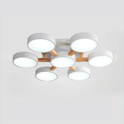 LED-Deckenleuchte mit modernem Holzdesign