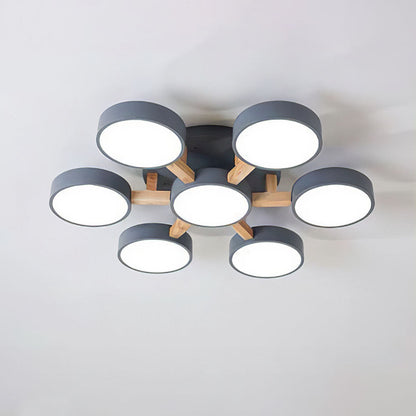 LED-Deckenleuchte mit modernem Holzdesign
