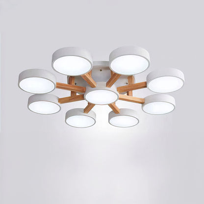 LED-Deckenleuchte mit modernem Holzdesign