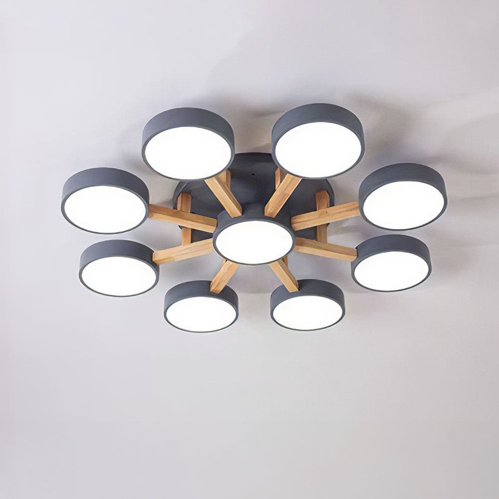 LED-Deckenleuchte mit modernem Holzdesign