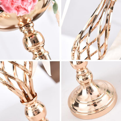 Elegantes 2-teiliges Gold-Metall-Blumenvasen-Set