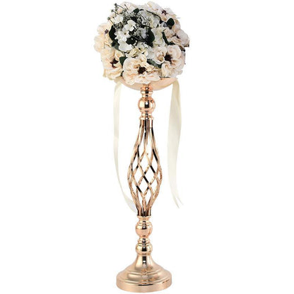 Elegantes 2-teiliges Gold-Metall-Blumenvasen-Set