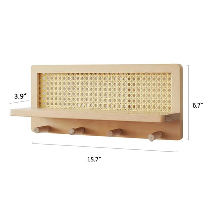 Garduru - Wandregal aus Holz und Rattan