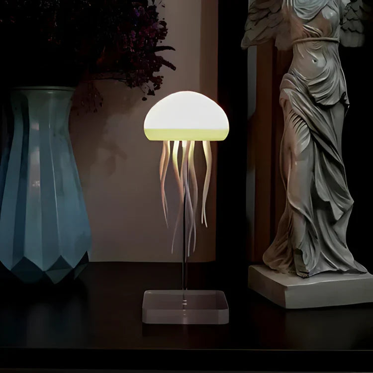 LED-Qualle Lampe – Einstellbare Entspannungsbeleuchtung, modernes Design, wiederaufladbar mit Touch-Steuerung