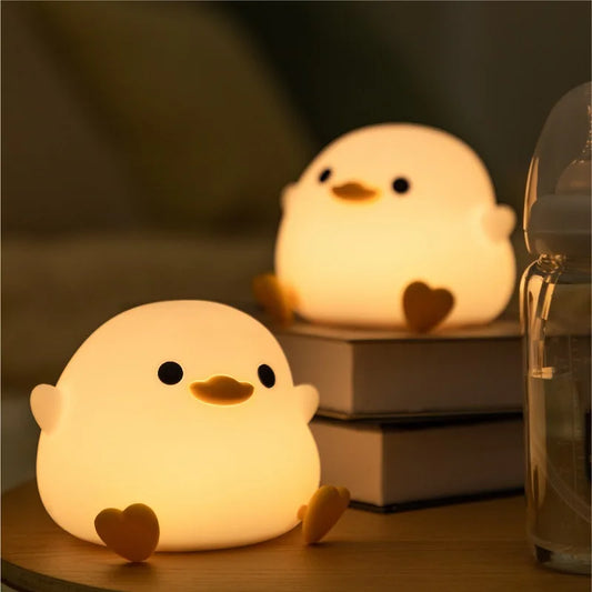 Nordische LED-Kinder-Ente aus Silikon mit USB-Nachttischlampe