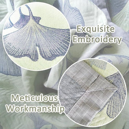Reversible Ginkgo Leaf Baumwolldecke