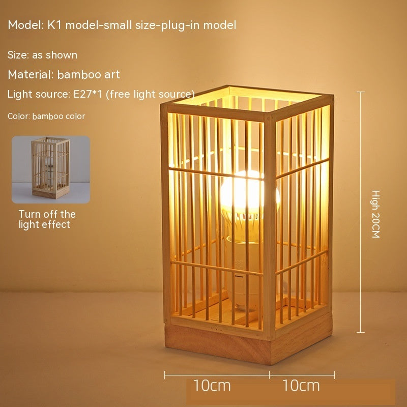 Japanisches Retro Bambus Nachttischlampe