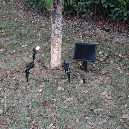 Set mit 3 Solar Gartenbeleuchtungs Spike Lampen für den Außenbereich mit LED