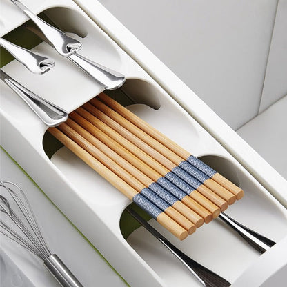 Royallure Kompakt Küchenbesteck Organizer mit geschichtetem Design & einfachen Identifikationssymbole